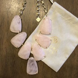 Rose Quartz in Gold Kendra Scott Harlow Necklace